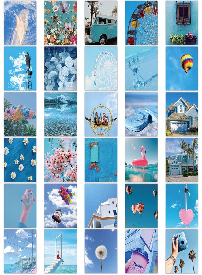iDream Self-Adhesive Sky Blue Theme Poster Stickers (Set of 60) - 4.5 cm x 4.5 cm, Perfect for Walls, Decor, Craft Projects and DIY Activities - Image 2